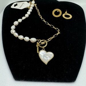 Stainless Steel Necklace and Earrings Set.